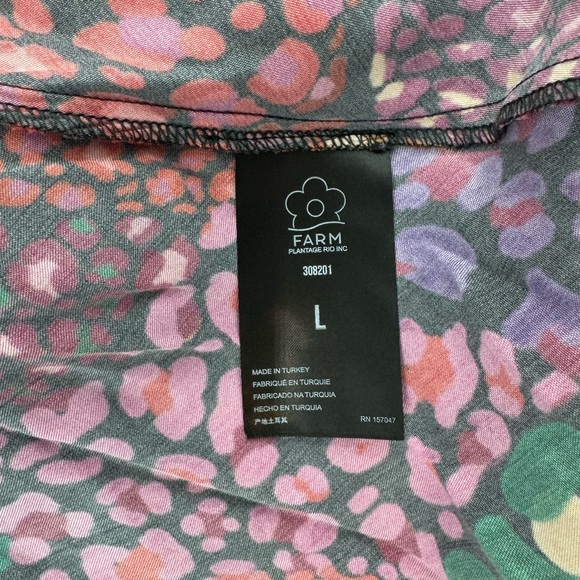 FARM Rio NWT Full of Rainbow Hearts Ruched Long Sleeve Midi Dress Size Large - Picture 9 of 9